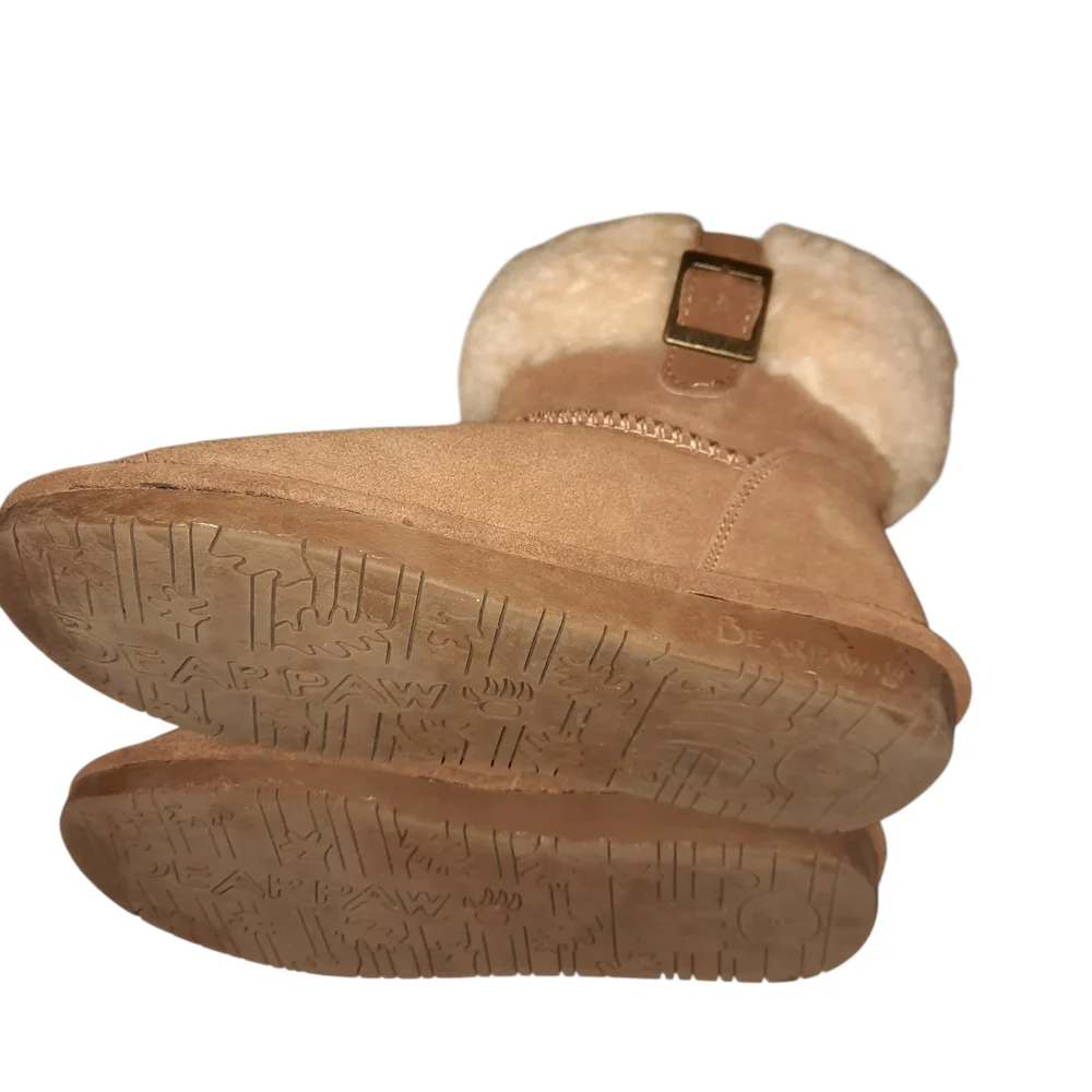 BearPaw Brown Ankle Boots with Cream Fur - Picture 2 of 8